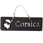 Pancarte dcorative en bois Corsica noire dcoupe laser