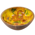 Coupelle décorative en bois ronde Les Tournesols de Van Gogh