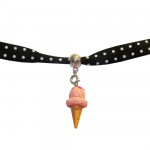 Bracelet liberty noir et glace fraise