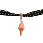 Bracelet liberty noir et glace fraise