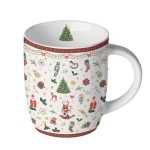 Petit mug en porcelaine fine � Motifs de No�l classiques