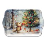 Mini plateau hrisson et sapin dcor 20,5 x 13,5 cm