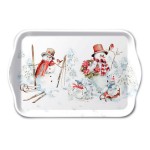 Plateau de Nol Bonhommes de neige  la montagne 20,5 x 13,5 cm