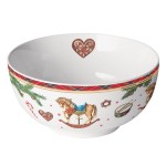 Bol de No�l cheval � bascule en porcelaine 40 cl