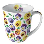 Mug pens�es multicolores en porcelaine fine 400 ml
