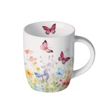 Petit mug papillons color�s et fleurs printani�res