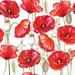 Serviettes papier coquelicots 33x33 cm paquet de 20