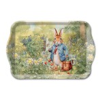 Mini plateau rectangulaire lapin au jardin fleuri