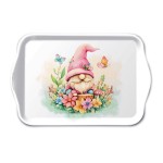 Mini plateau rectangulaire gnome et fleurs enchant�es