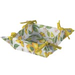 Corbeille � pain en coton citrons et papillons 20 x 20 x 7 cm