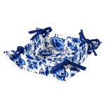 Corbeille � pain pliable en coton fleurs bleues 20 � 20 cm