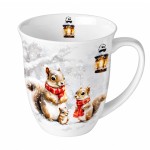 Mug �cureuils d'hiver en porcelaine fine 400 ml