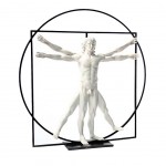 Figurine Lonard de Vinci - l'homme de Vitruve - Blanc 22  cm