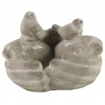 Mangeoire pour oiseaux en ciment 16 x 15 x 10 cm