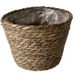 Cache Pot en osier naturel textur 16 x 20 cm