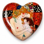 Presse-papier c�ur en verre Klimt Les Trois �ges de la Femme