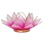 Photophore Fleur de Lotus dgrad de Rose finition dore