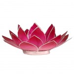 Photophore Fleur de Lotus Dgrad de Rose finition argente