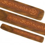 Brûle bâton d'encens - Pentacle en bois Gravé