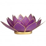 Photophore Fleur de Lotus Lilas finition Or