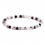 Bracelet perles de Quartz Tourmaline 19 cm