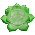 Bougeoir d?ambiance Lotus en verre Vert
