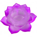 Bougeoir d?ambiance Lotus en verre Rose Fuchsia