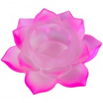 Bougeoir d?ambiance Lotus en verre Rose Fluo