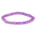 Bracelet perles d'amthyste coupe  facettes 19 cm