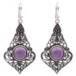 Boucles d'oreilles amthyste et laiton argent