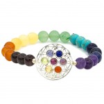 Bracelet 7 Chakras avec Fleur de Vie lastique