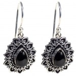 Boucles d'oreilles bohme Tourmaline et laiton argent