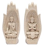 Statuettes Namaste Mudra - Mains avec Bouddhas sable