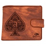 Porte monnaie Sparow 11 x 9.5 cm - As de pique - marron