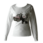 T-shirt Marilyn Monroe city blanc  manches longues