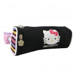 Trousse rectangulaire noire stripes Hello Kitty