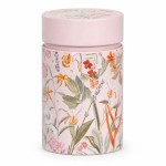 Bo�te � th� Mira rose fleurs 150 g double couvercle