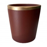 Petit Cache pot Luxy en cramique 12 cm - Rouge et Or