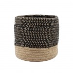 Panier ou Cache-pot Vanua Naturel et Noir 15 cm