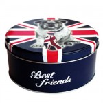 Boite ronde en mtal British dog