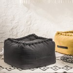 Coussin Pouf coton noir 45 x 45 x 30 cm Carnet de voyage