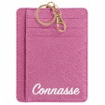 Porte-cartes porte-cl�s Connasse en polyester paillet� rose