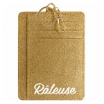 Porte-cartes porte-cl�s paillet� R�leuse dor�