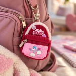 Porte-cl�s Diddl mini sac � dos hiver bordeaux � 2 poches