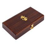 Loupe en laiton et verre avec coffret en bois