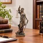 Statuette d�esse de la Justice Th�mis en r�sine bronze 20 cm