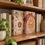 Lot de 2 bo�tes livres d�coratives soleil et lune 26 cm