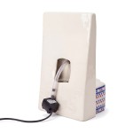 Petite fontaine d'int�rieur en gr�s mosa�que et lion 30 cm