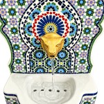 Petite fontaine d'int�rieur en gr�s mosa�que orientale 29,5 c